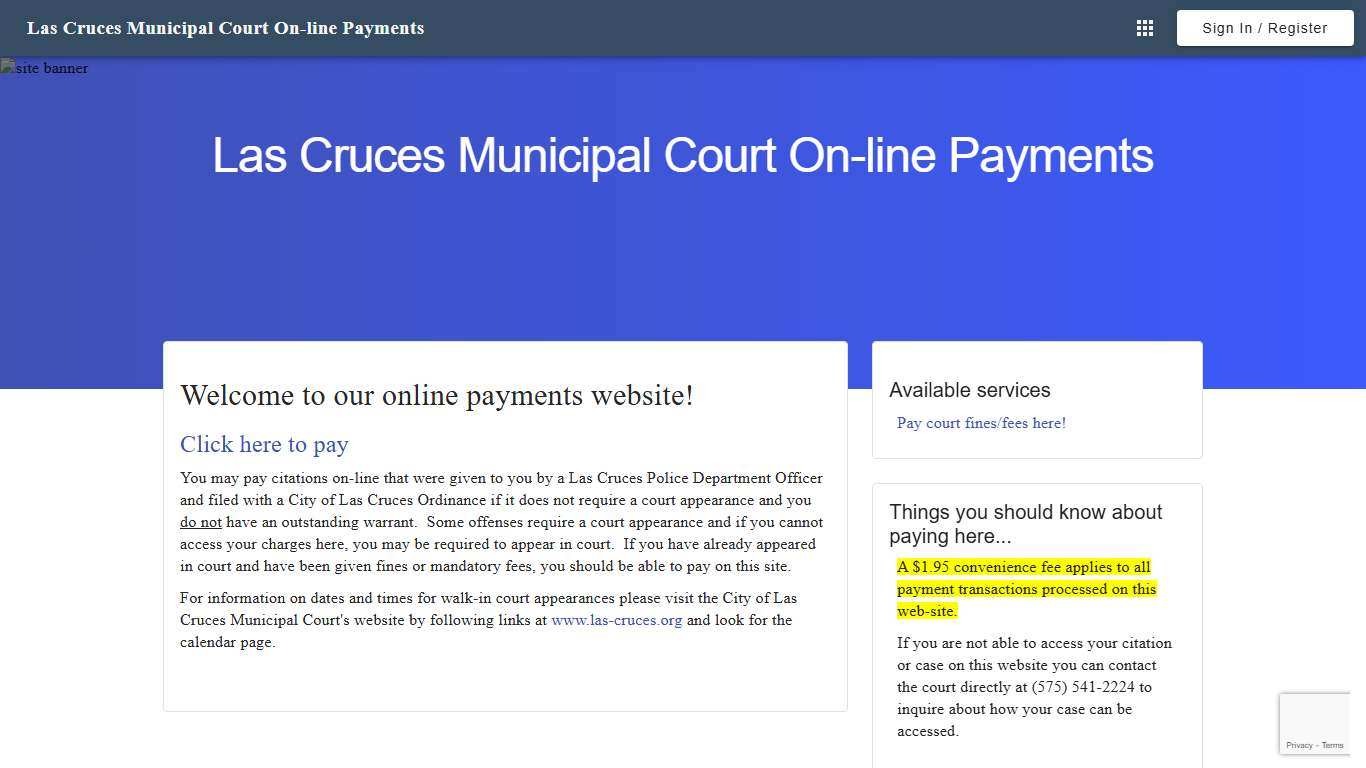 Las Cruces Municipal Court On-line Payments - Municipal Online Services