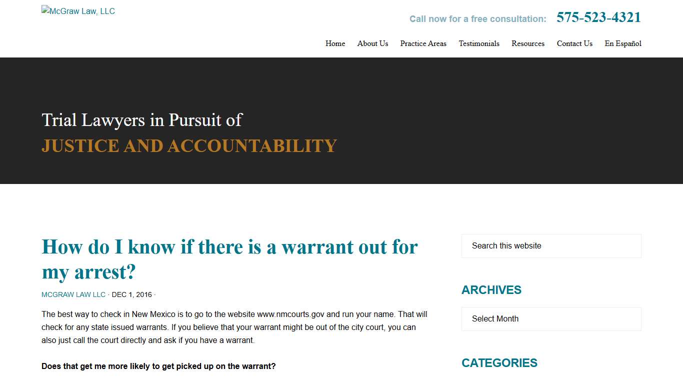 How do I know if there is a warrant out for my arrest? - McGraw Law, LLC